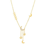 Star & Moon Necklace Jumper Chain Titanium Steel Collarbone Chain