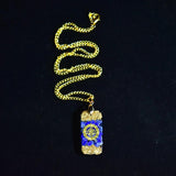 Ethnic Lapis Lazuli Ogan Chakras Pendant Necklace for Yoga