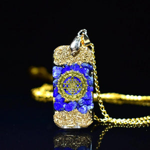 Ethnic Lapis Lazuli Ogan Chakras Pendant Necklace for Yoga