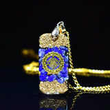 Ethnic Lapis Lazuli Ogan Chakras Pendant Necklace for Yoga