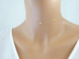 925 Sterling Silver 3MM CZ Thin Chain Choker Necklace
