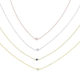925 Sterling Silver 3MM CZ Thin Chain Choker Necklace