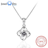 925 Silver Flower Pendant Necklace for Women
