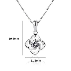 925 Silver Flower Pendant Necklace for Women