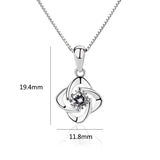 925 Silver Flower Pendant Necklace for Women