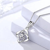 925 Silver Flower Pendant Necklace for Women