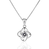925 Silver Flower Pendant Necklace for Women