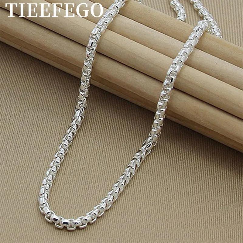 925 Silver 5mm Round Box Chain Necklace 18/20/24 Inch