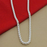 925 Silver 5mm Round Box Chain Necklace 18/20/24 Inch