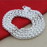 925 Silver 5mm Round Box Chain Necklace 18/20/24 Inch