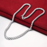 925 Silver 5mm Round Box Chain Necklace 18/20/24 Inch