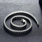 925 Silver 5mm Round Box Chain Necklace 18/20/24 Inch