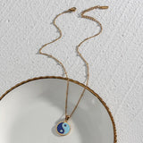 Colorful Tai Chi Yin Yang Necklace Stainless Steel Chain