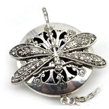 Antique Silver Dragonfly Aromatherapy Diffuser Pendant Necklace