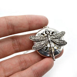 Antique Silver Dragonfly Aromatherapy Diffuser Pendant Necklace