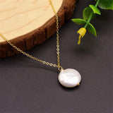Freshwater Pearl Pendant Necklace Clavicle Chain