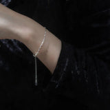 925 Silver Cylinder Chain Choker Necklace Flash Minimalist Clavicle Office Jewel