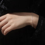 925 Silver Cylinder Chain Choker Necklace Flash Minimalist Clavicle Office Jewel