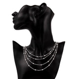 Women's 925 Silver Bead Chain Necklace Charm Jewelry