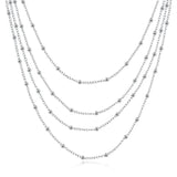 Women's 925 Silver Bead Chain Necklace Charm Jewelry