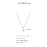 Alien Stone 925 Silver Necklace Zirconia Chain Punk Jewelry
