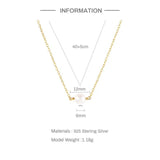 Sterling Silver Pearl Necklace 18K Long Chain Wedding Jewelry