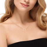 Sterling Silver Pearl Necklace 18K Long Chain Wedding Jewelry