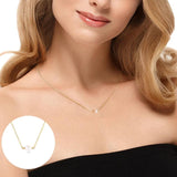 Sterling Silver Pearl Necklace 18K Long Chain Wedding Jewelry