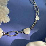 Glossy Heart Choker Necklace Retro Niche 925 Silver Wedding Jewelry