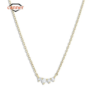 925 Silver Zirconia Chain Necklaces For Women Wedding