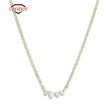 925 Silver Zirconia Chain Necklaces For Women Wedding