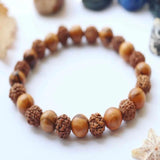 8mm Olive Wood Rudraksha Wood Yoga Olivewood Bracelet