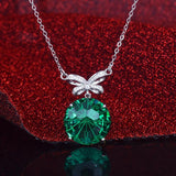 Women Necklace CZ Pendant Bowknot Clavicle Chain Silver