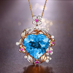 Brazilian Natural Citrine Heart Pendant Necklace with Amethyst Choker