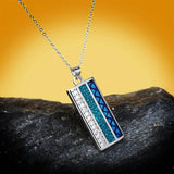 Colorful Enamel Zircon Pendant Necklace for Women