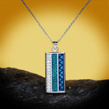 Colorful Enamel Zircon Pendant Necklace for Women