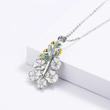 Silver Epoxy Flower Pendant Necklace for Women