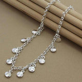 925 Sterling Silver Disc Pendant Necklace for Women