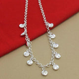 925 Sterling Silver Disc Pendant Necklace for Women
