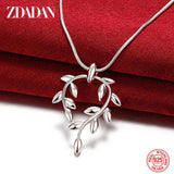 925 Silver Leaf Necklace Chain for Women Wedding Jewelry