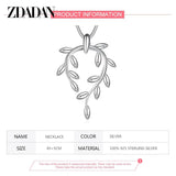 925 Silver Leaf Necklace Chain for Women Wedding Jewelry