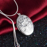 Sterling Silver Egg-Shaped Pendant Necklace 1mm Snake Chain Charm Jewelry