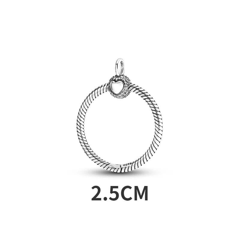 925 Sterling Silver Pave O Pendant for Cable Chain Necklace CZ DIY