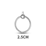 925 Sterling Silver Pave O Pendant for Cable Chain Necklace CZ DIY