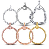 925 Sterling Silver Pave O Pendant for Cable Chain Necklace CZ DIY