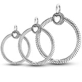 925 Sterling Silver Pave O Pendant for Cable Chain Necklace CZ DIY