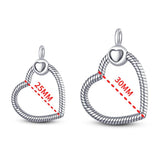 925 Sterling Silver Pave O Pendant for Cable Chain Necklace CZ DIY