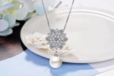 925 Silver Snowflake Pearl Necklace