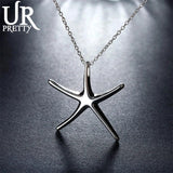 925 Silver Sea Star Pendant Necklace 16-30 Inch