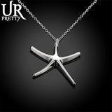 925 Silver Sea Star Pendant Necklace 16-30 Inch